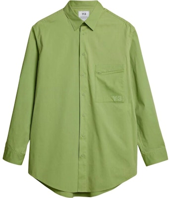 Y-3 SS22 Oversized Long-Sleeve Shirt Green HG6202 Order Y-3 SS22 Oversized Long-Sleeve Shirt Green HG6202