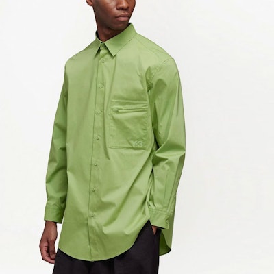 Y-3 SS22 Oversized Long-Sleeve Shirt Green HG6202 Lookbook Y-3 SS22 Oversized Long-Sleeve Shirt Green HG6202