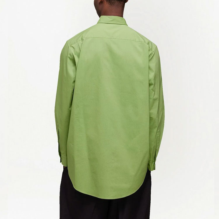 Shop Y-3 SS22 Oversized Long-Sleeve Shirt Green HG6202