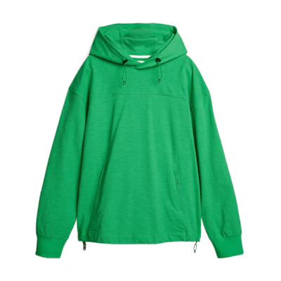 Y-3 SS22 Solid Color Logo Hoodie Green Long Sleeve Pullover HG6198