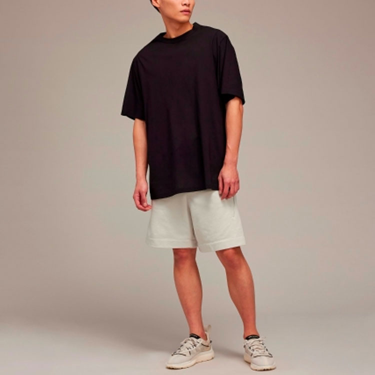 Lookbook Y-3 SS22 Solid Color Rolled Hem Casual Shorts White HG6206