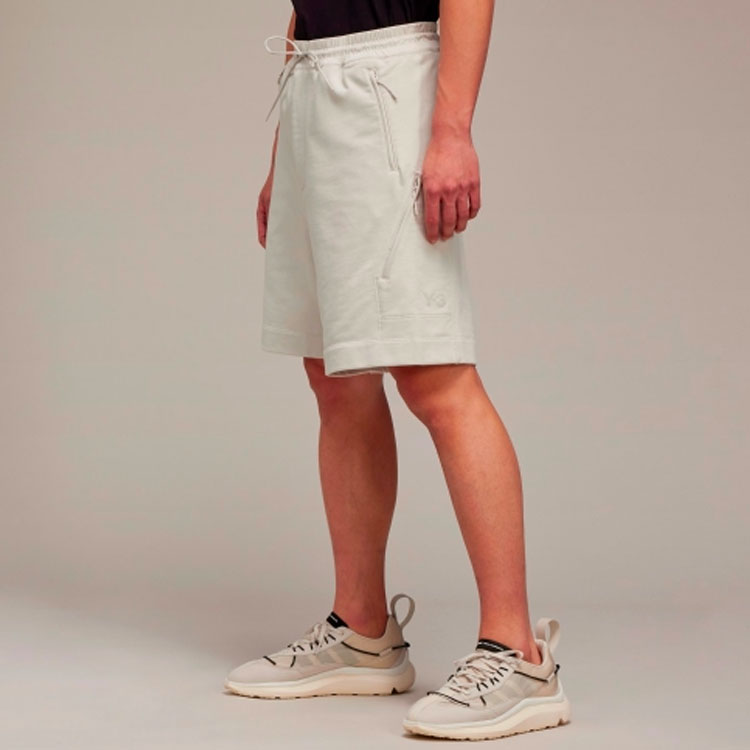 Details for Y-3 SS22 Solid Color Rolled Hem Casual Shorts White HG6206