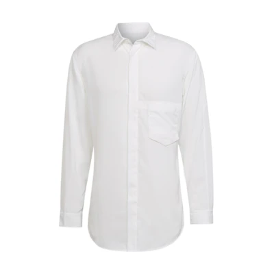 Y-3 SS22 Solid Color Single-Breasted Long Sleeve Shirt Men’s White HG6087