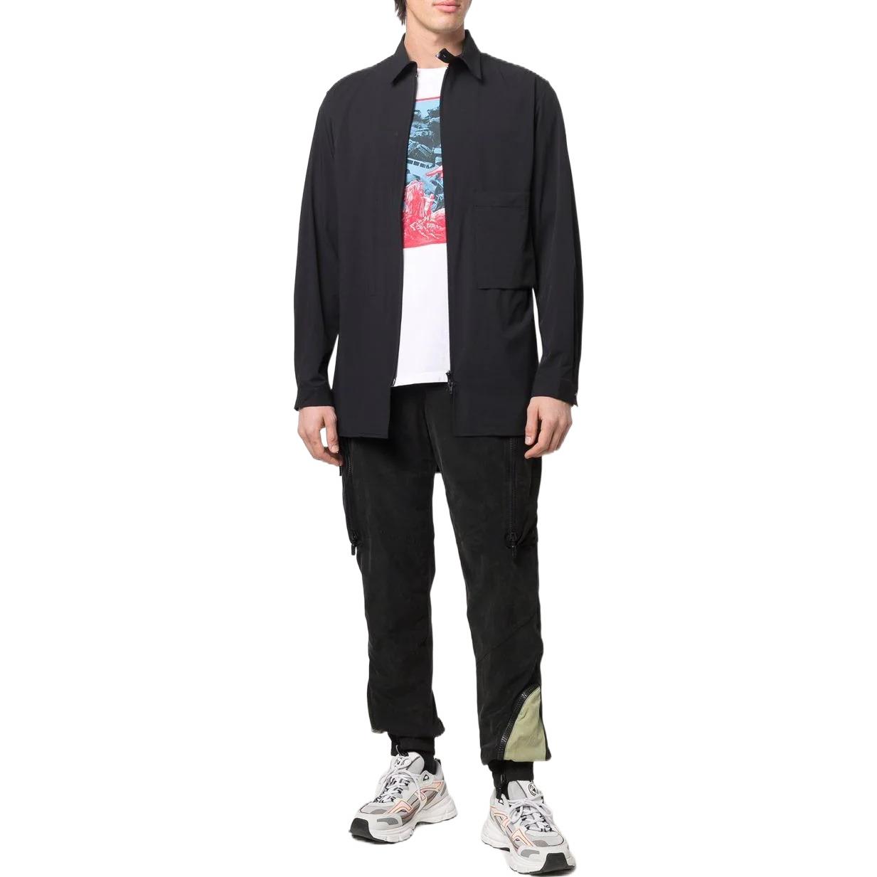 Lookbook Y-3 SS22 ソリッド ジップアップカラー 長袖シャツ ブラック HG8596
