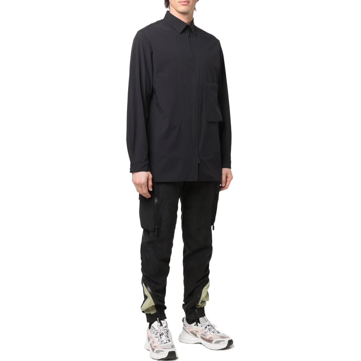 Purchase Y-3 SS22 ソリッド ジップアップカラー 長袖シャツ ブラック HG8596