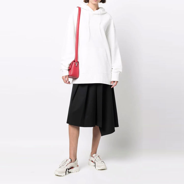 Lookbook Y-3 SS22 Hoodie Putih Logo Print Unisex Pullover Sweatshirt HG8801