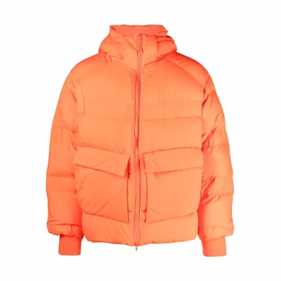 Y-3 SS23 Orange Solid Color Hooded Pocket Jacket HT2302