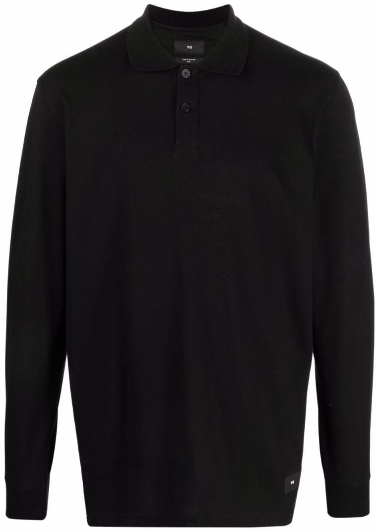 y-3-ss-23-black-solid-knit-long-sleeve-polo-shirt-h44801