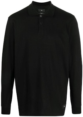 Y-3 SS23 Baju Polo Lengan Panjang Knit Hitam Solid H44801 Buy Y-3 SS23 Baju Polo Lengan Panjang Knit Hitam Solid H44801