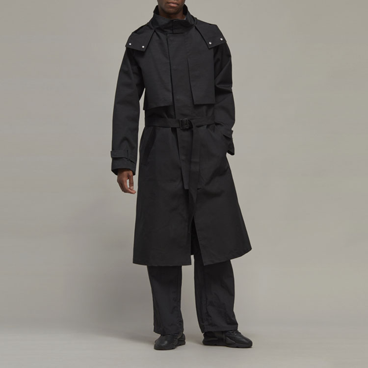 Purchase Y-3 SS23 Jaket Windbreaker Berhud Hitam Unisex Panjang. H63077