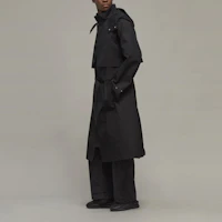 Details for Y-3 SS23 黑色男女連帽長版防風外套夾克。 H63077