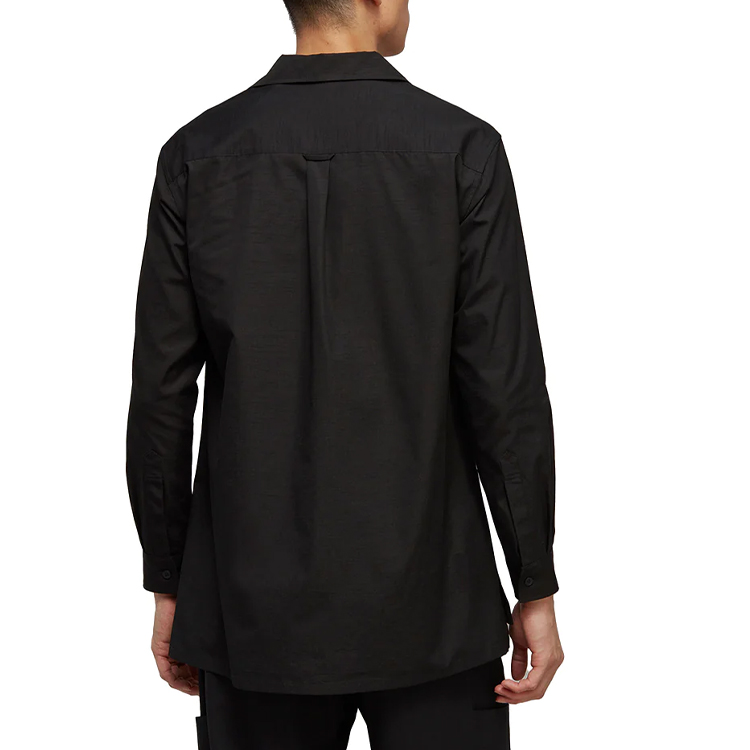Shop Y-3 SS23 Cotton Blend Solid Shirt-Style Jacket H63085