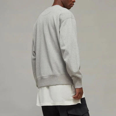 Y-3 SS23 FT Crew Sweat Heather Grey Unisex Baju Pullover Kasual IB4798 Purchase Y-3 SS23 FT Crew Sweat Heather Grey Unisex Baju Pullover Kasual IB4798