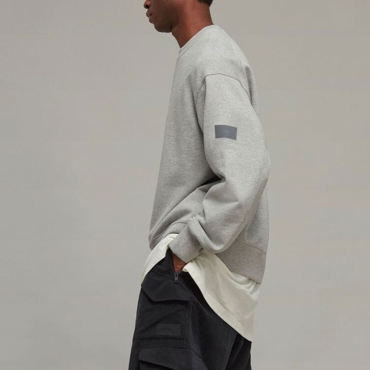 Details for Y-3 SS23 FT Crew Sweat Heather Grey Unisex Baju Pullover Kasual IB4798