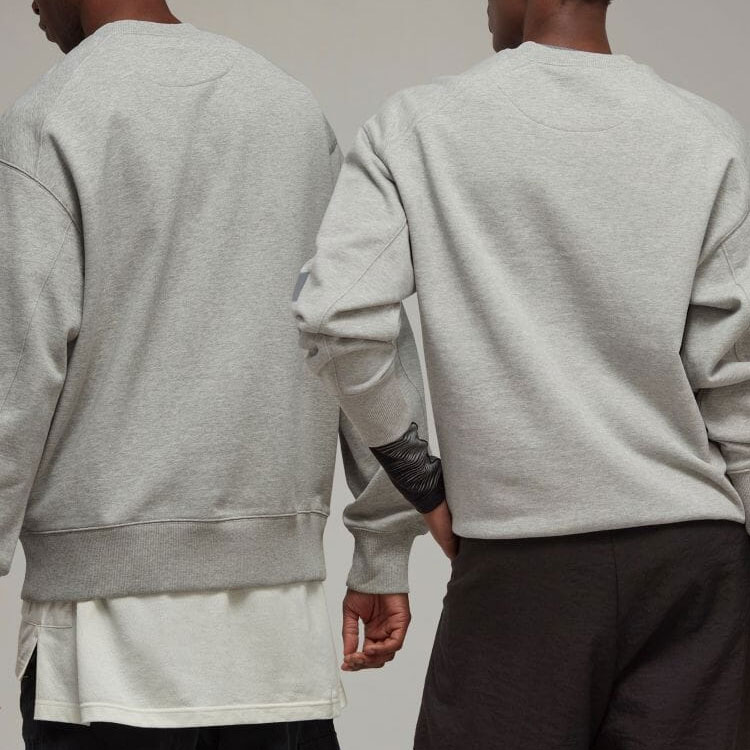 Cheap Y-3 SS23 FT Crew Sweat Heather Grey Unisex Baju Pullover Kasual IB4798