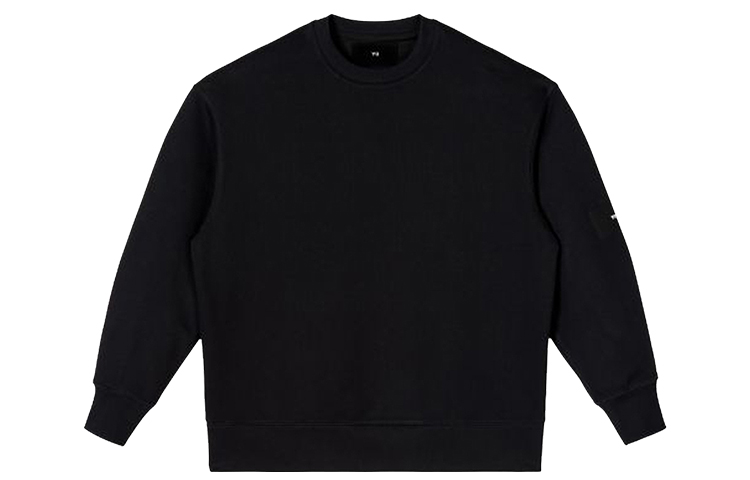 Y-3 SS23 FT Crew Sweat Minimalist Black Terry Pullover Sweatshirt H44783
