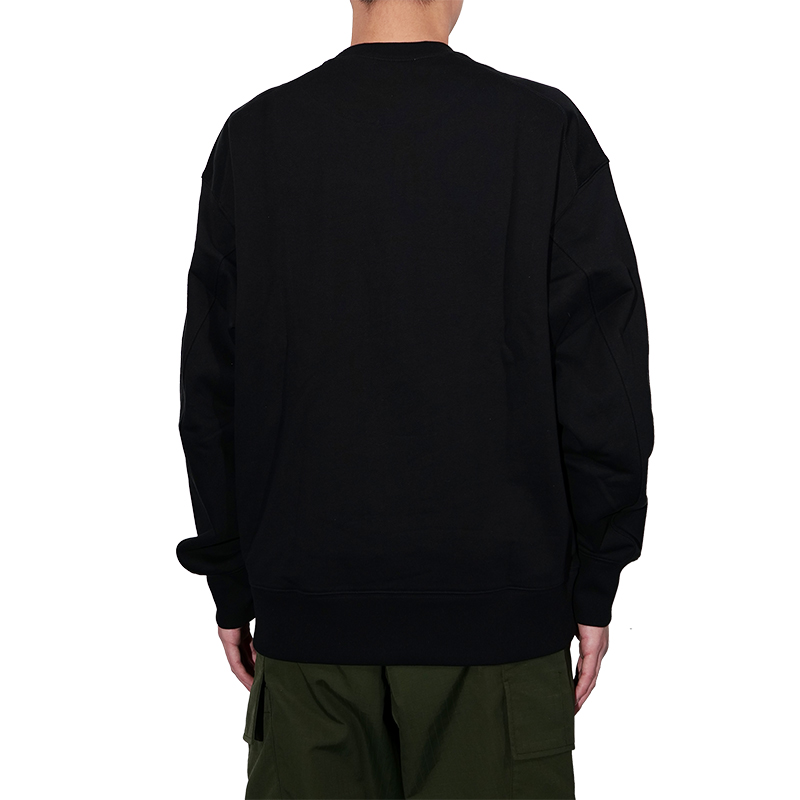 Shop Y-3 SS23 FT Crew Sweat Minimalis Hitam Terry Pullover Sweatshirt H44783