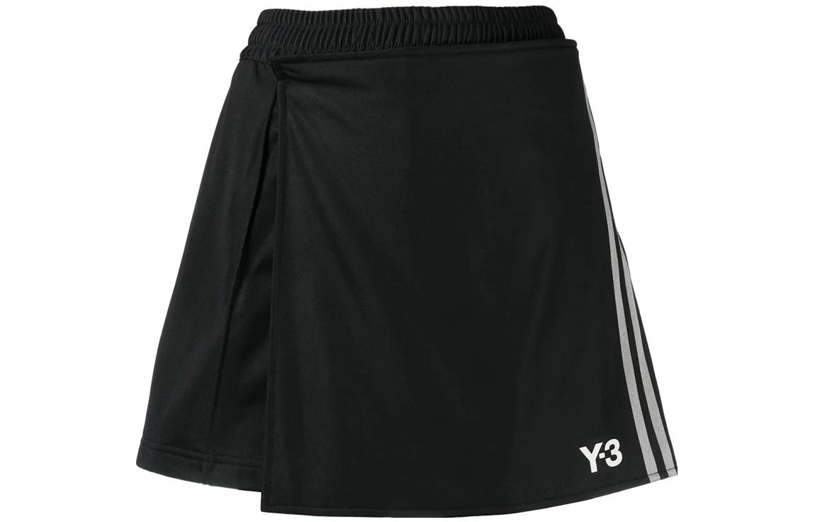 Y-3 SS23 Logo Striped Print Black Short Skort H63068