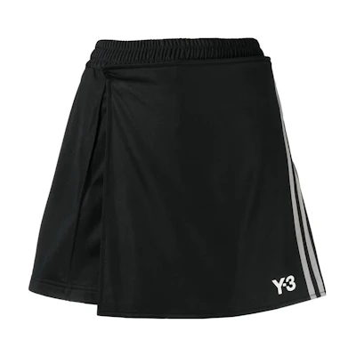 Y-3 SS23 Logo Striped Print Black Short Skort H63068