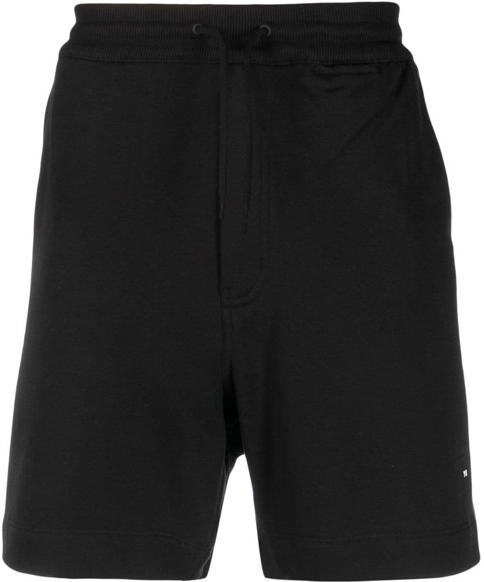 y-3-ss-23-solid-color-high-waist-elastic-casual-shorts-black-h44784