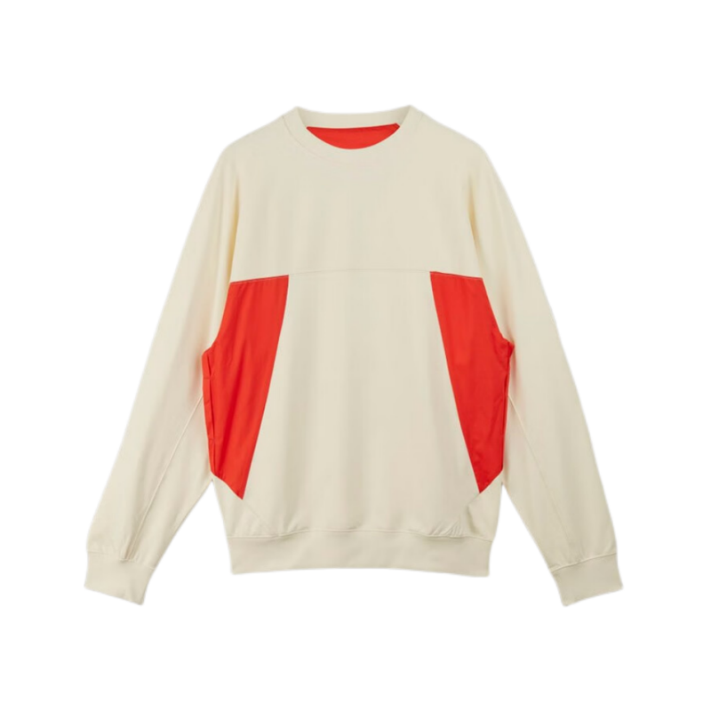 Y-3 SS23 Stretch Ft Crew Colorblock Pullover Sweatshirt Off-White Unisex HZ8812