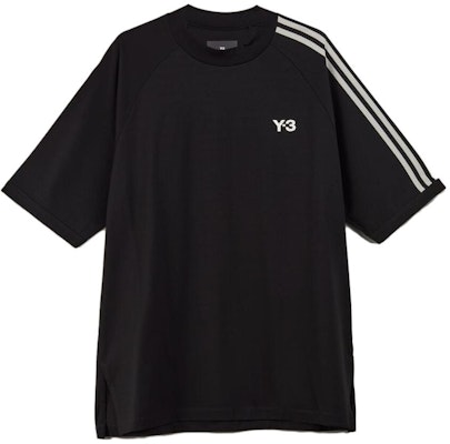 Y-3 SS23 ユニセックス ブラック ストライプ ロゴ クルーネック Tシャツ H63065 Order Y-3 SS23 ユニセックス ブラック ストライプ ロゴ クルーネック Tシャツ H63065