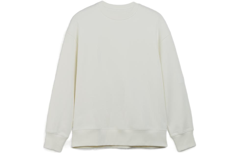 Y-3 SS23 Unisex Plain White Crewneck Long Sleeve Pullover Sweatshirt IB4800