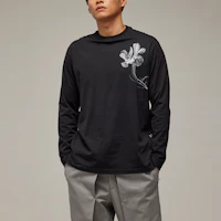 Lookbook Y-3 SS24 GFX 圖案長袖T恤 男女適用 黑色 IN4351