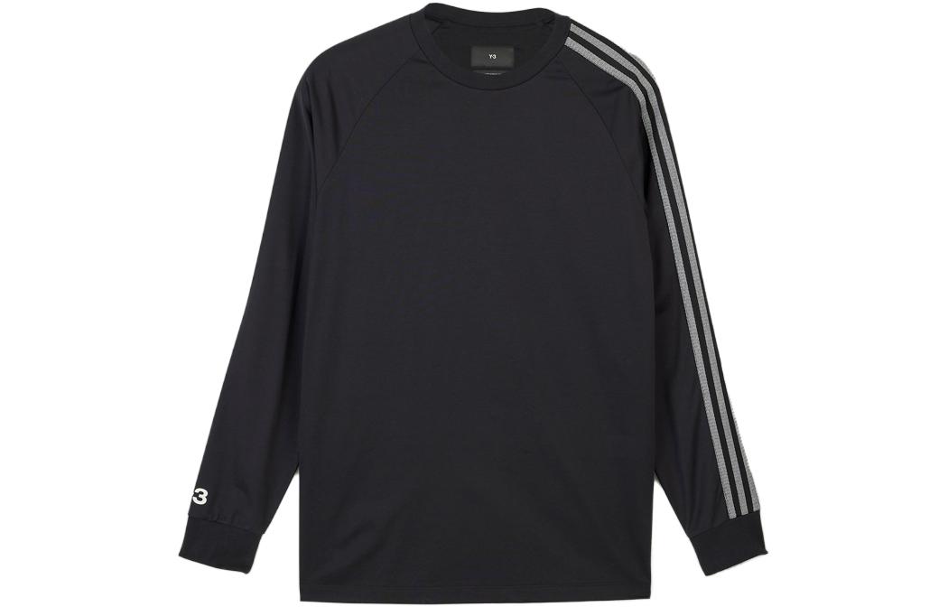 Y-3 SS24 Unisex Oversized Crewneck Long Sleeve T-Shirt Black. IR6268