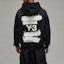 Sizing Y-3 SS25 Logo Print Drawstring Hoodie Unisex Black. JN4882