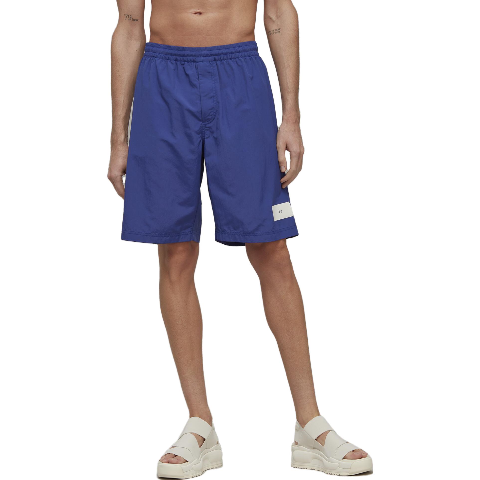 Lookbook Y-3 Straight-Leg Elastic Waist Shorts Blue IA1453