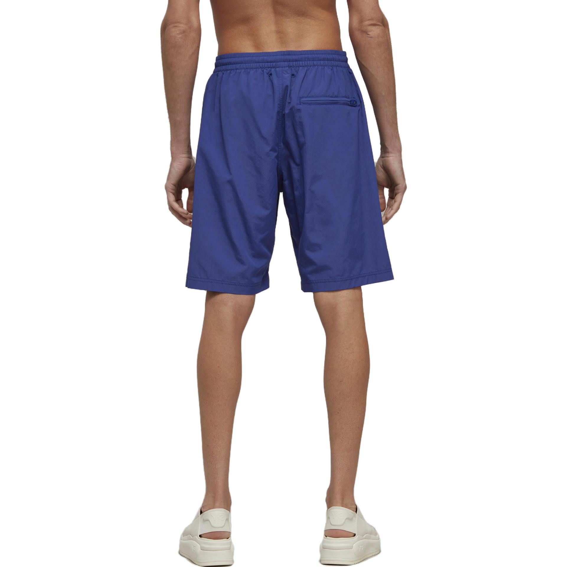 Shop Y-3 Straight-Leg Elastic Waist Shorts Blue IA1453