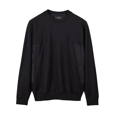 Y-3 Stretch FT Crew Black Unisex Minimalist Pullover Sweatshirt IL3070