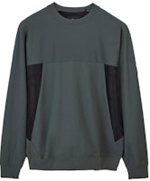 Y-3 Stretch Terry Crew Neck Sweatshirt Green Casual Pullover Sweater. IP7670 Y-3 Stretch Terry Crew Neck Sweatshirt Green Casual Pullover Sweater. IP7670