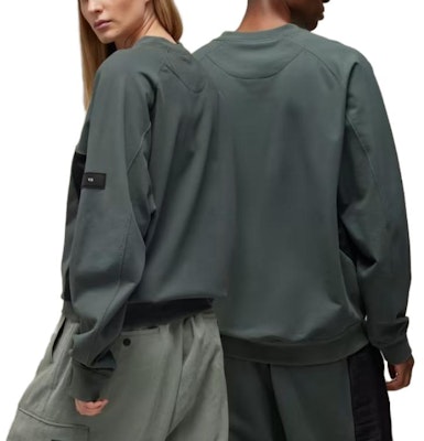 Y-3 彈性棉質圓領衛衣 綠色 休閒套頭毛衣 IP7670 Shop Y-3 彈性棉質圓領衛衣 綠色 休閒套頭毛衣 IP7670