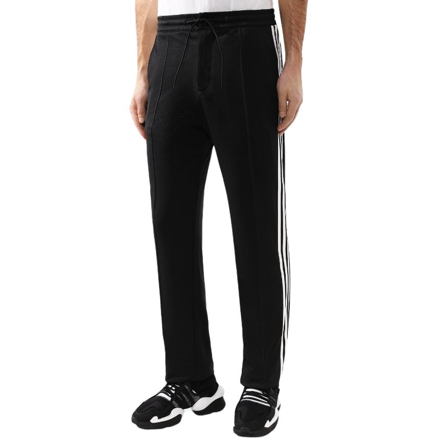 Shop Y-3 스트라이프 밴딩 스트레이트 핏 캐주얼 팬츠 블랙 DY7295