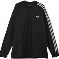 Y-3 Striped Logo Long Sleeve Unisex T-Shirt Black H44800 Y-3 Striped Logo Long Sleeve Unisex T-Shirt Black H44800