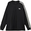 Buy Y-3 스트라이프 로고 긴팔 유니섹스 티셔츠 블랙 H44800