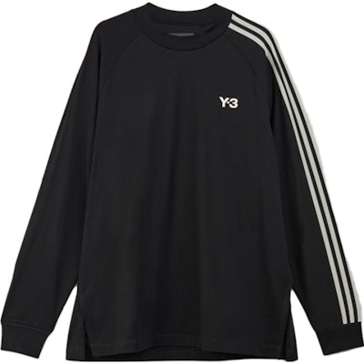 Y-3 스트라이프 로고 긴팔 유니섹스 티셔츠 블랙 H44800 Order Y-3 스트라이프 로고 긴팔 유니섹스 티셔츠 블랙 H44800