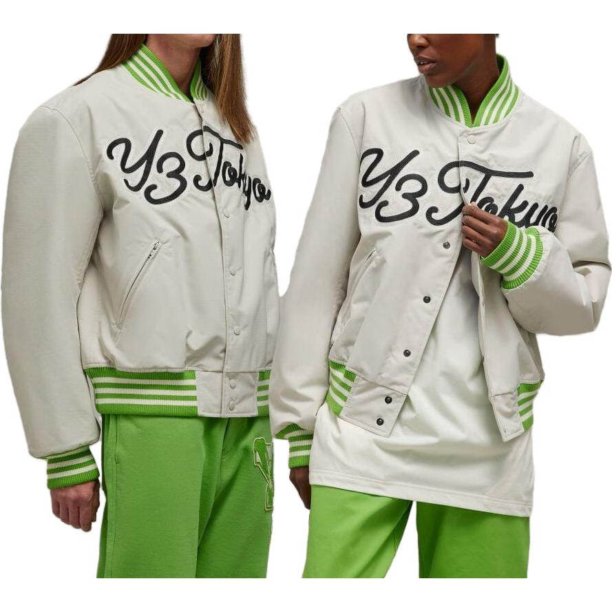 Y-3 Striped Logo Loose Baseball Jacket Green Unisex. IQ2143 圖 3