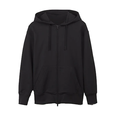 Y-3 Unisex Black Solid Color Zip-Up Sweatshirt H44785