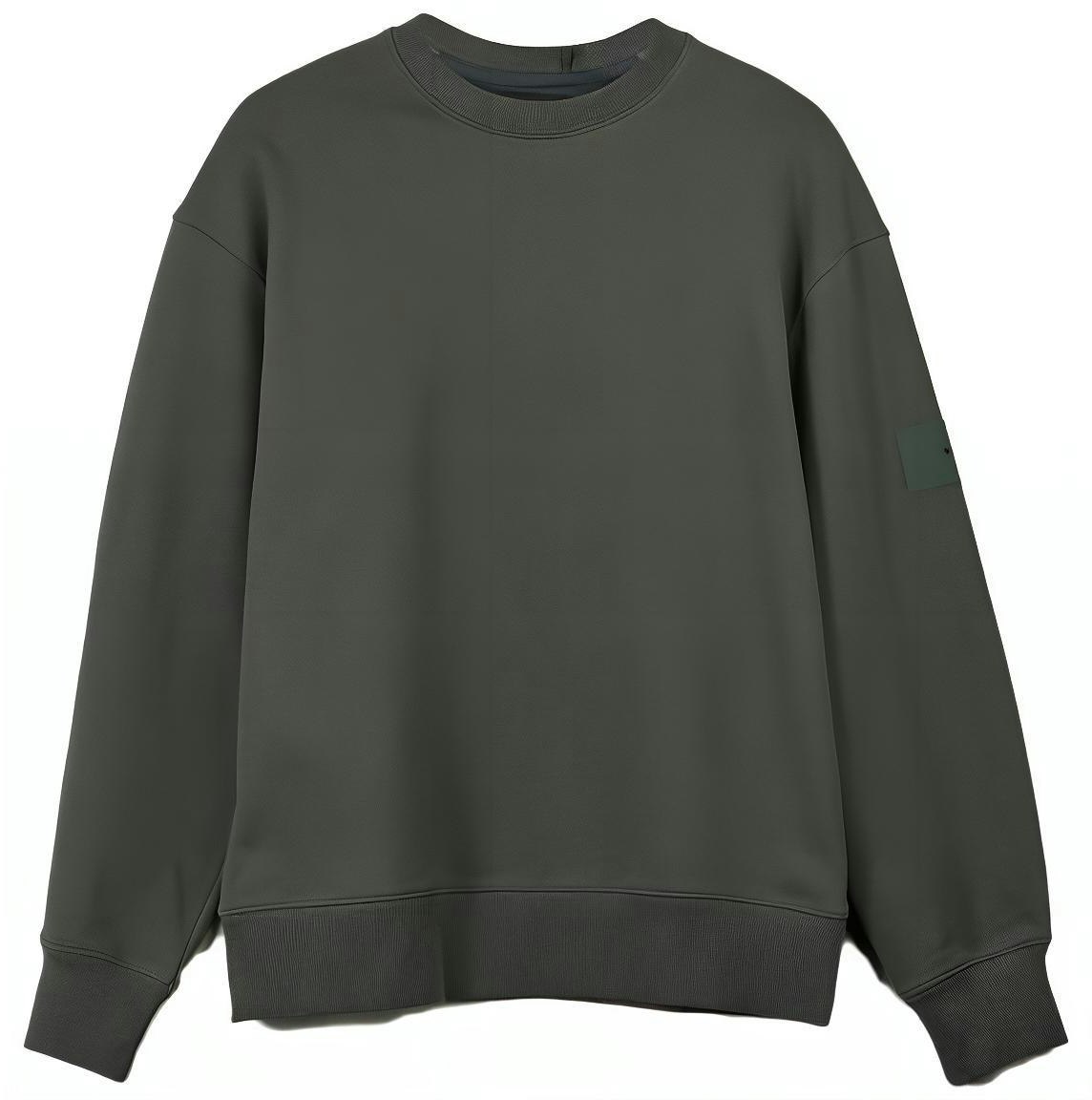 y-3-unisex-crewneck-solid-color-long-sleeve-sweatshirt-green-ip-7695
