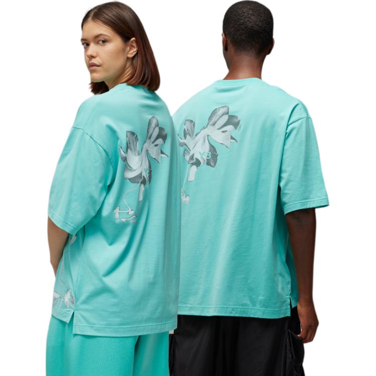 Shop Camiseta Unisex Azul Y-3 con Estampado Gráfico IV7743