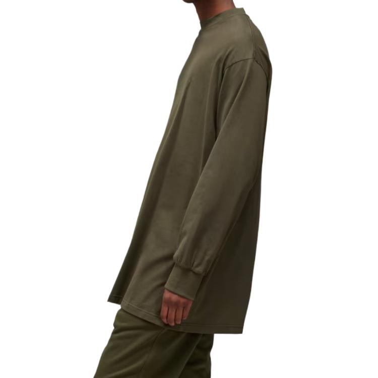 Shop Y-3 男女同款绿色长袖圆领卫衣 - 透气舒适 JD9820