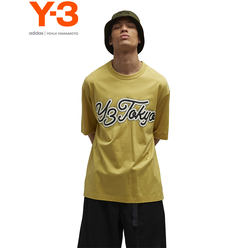 Lookbook Y-3 Unisex Kaos Longgar Logo Cetak Crew Neck. IQ2141
