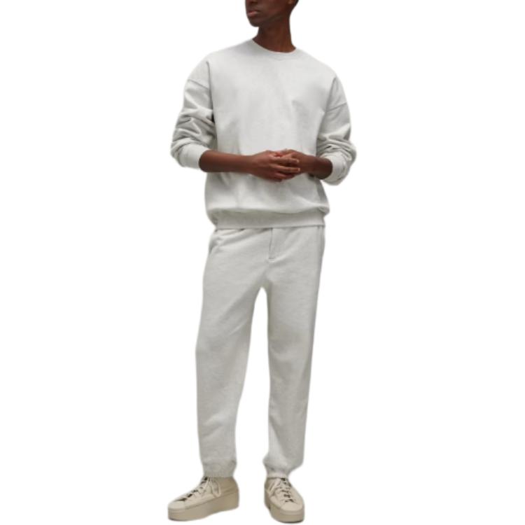 Shop Y-3 男女宽松款圆领套头衫浅灰色卫衣 JD9802