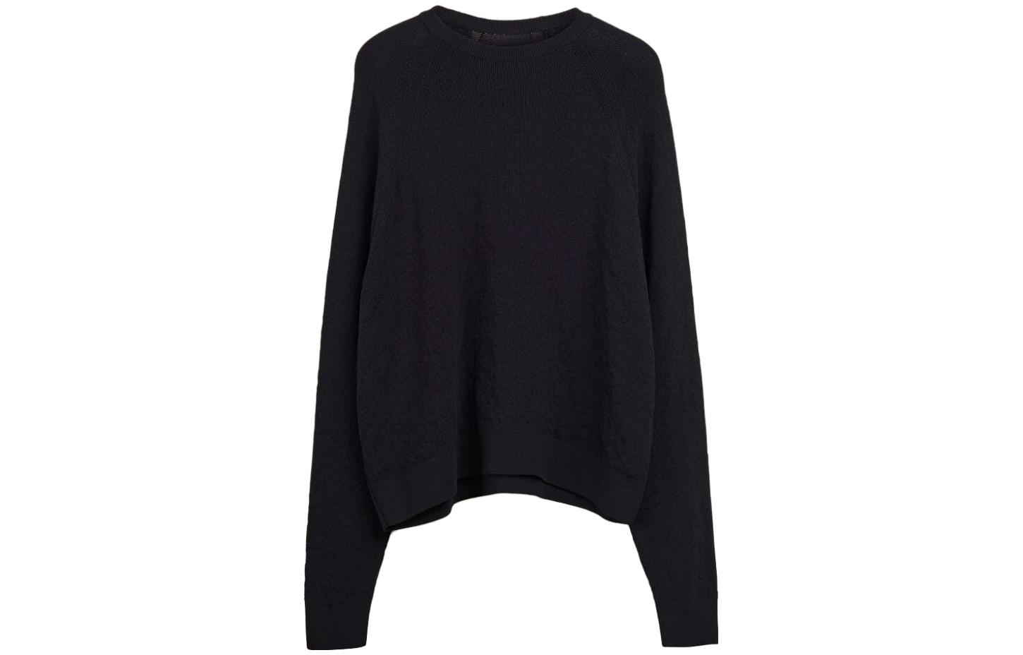 Order Y-3 Unisex Baju Sweater Leher Bulat Hitam. H63087