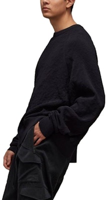 Y-3 Unisex Baju Sweater Leher Bulat Hitam. H63087 Sizing Y-3 Unisex Baju Sweater Leher Bulat Hitam. H63087