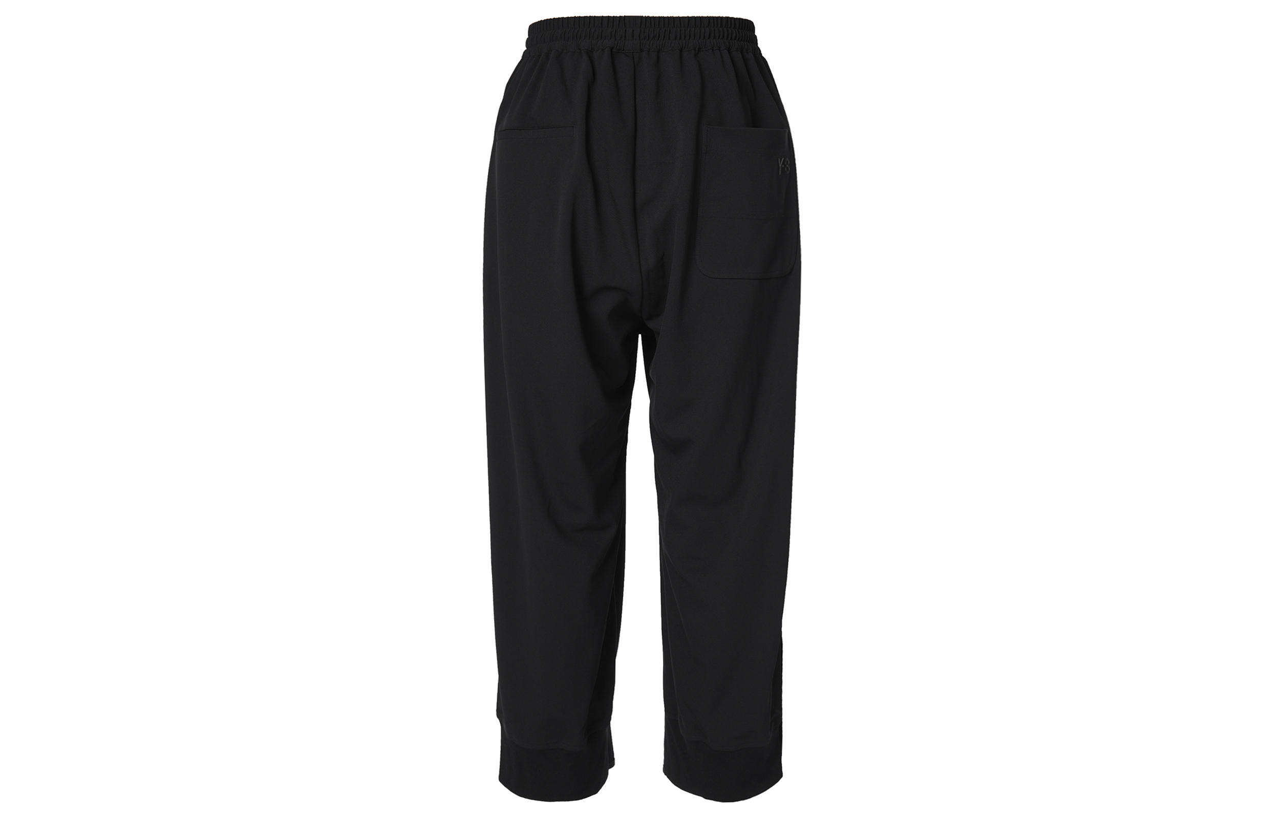 Shop Y-3 유니섹스 릴렉스 핏 블랙 버튼 팬츠 GK4364