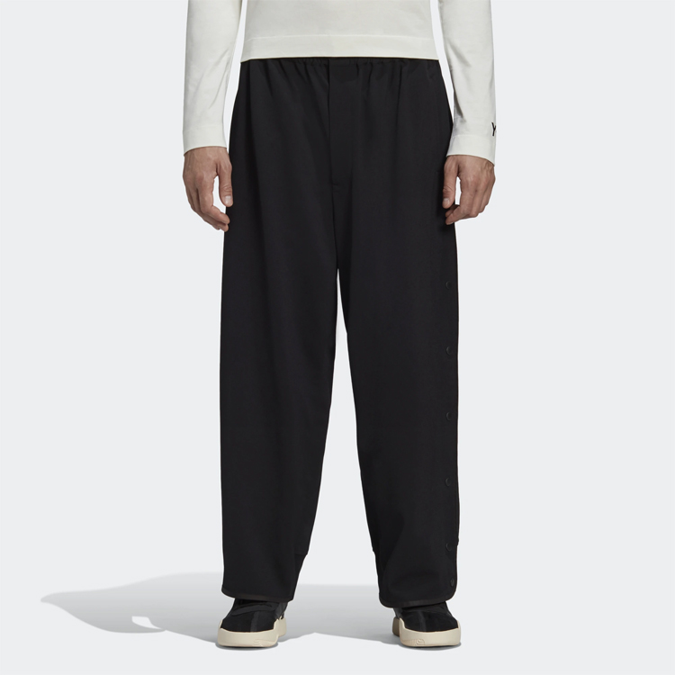 Purchase Y-3 유니섹스 릴렉스 핏 블랙 버튼 팬츠 GK4364